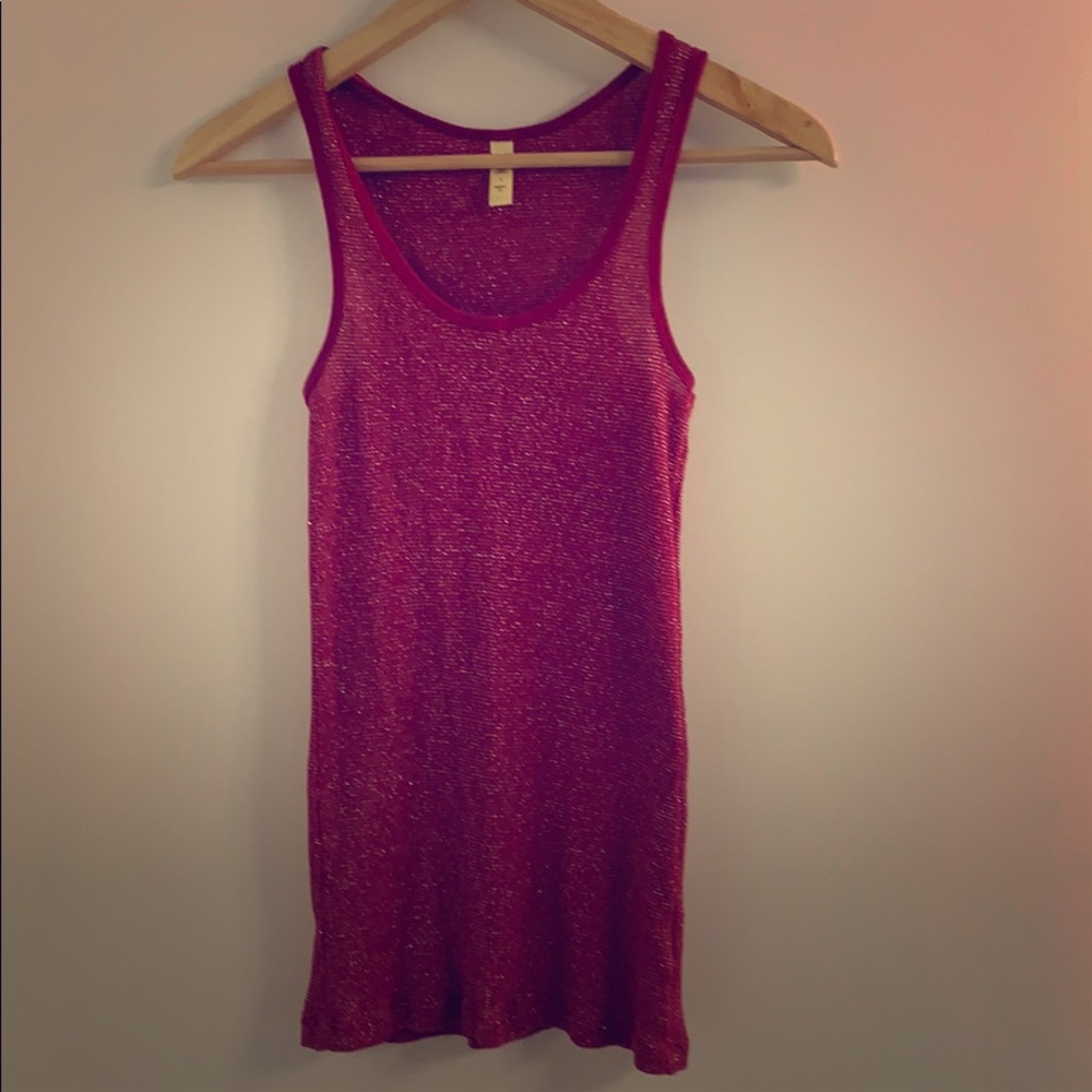 Old Navy Cotton Pink Metallic Top